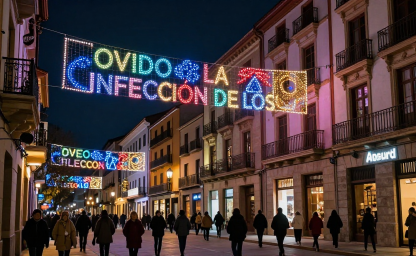 Oviedo sufre la Infección de los LED: Las luces se están alimentando de las fachadas