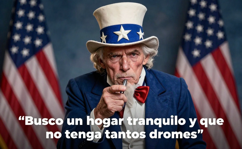El Tío Sam se jubila: 'Busco un hogar tranquilo y que no tenga tantos drones'