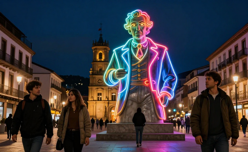El Monumento a Jovellanos ya pide el sueldo por 'seguirme con la mirada'