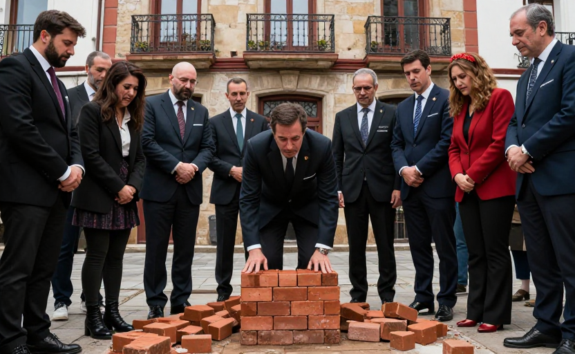 Gijón anuncia la primera ladrilla de la obra del Busto tras tres años de meditación