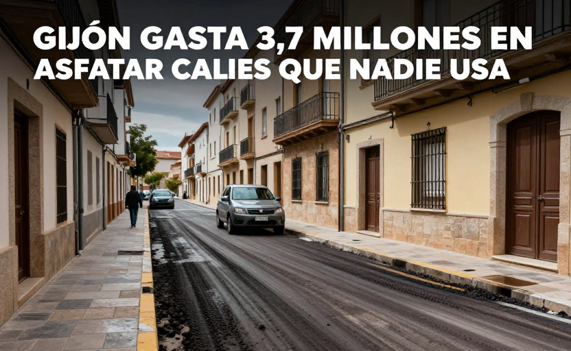 Gijón gasta 3,7 millones en asfaltar calles que nadie usa